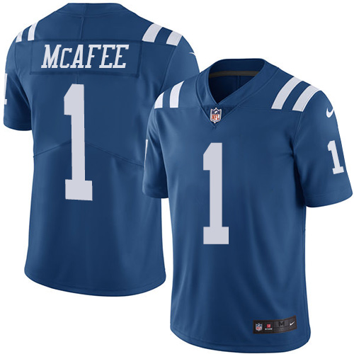 Indianapolis Colts #1 Limited Pat McAfee Royal Blue Nike NFL Youth Rush Vapor Untouchable Jersey